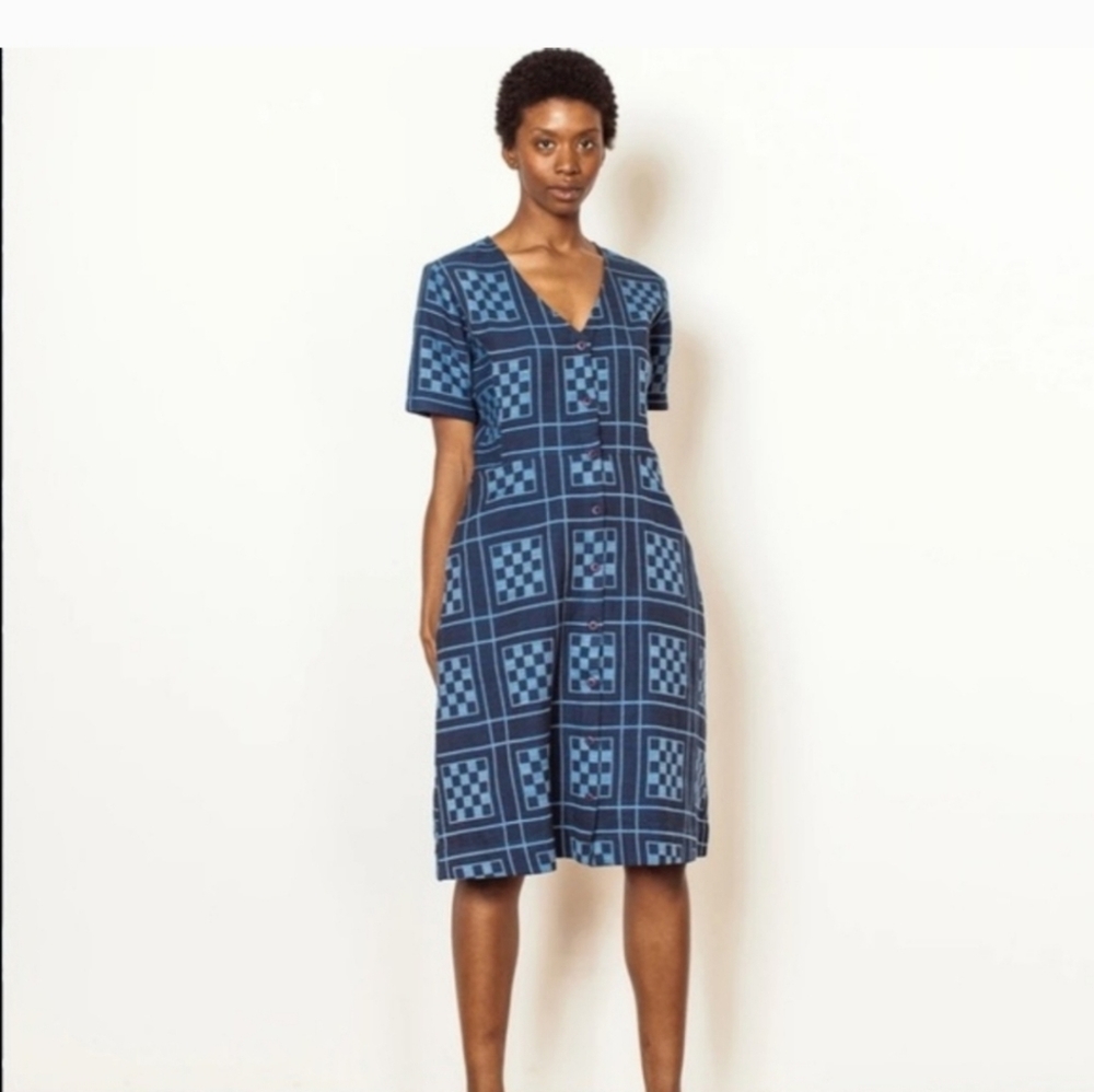 Ace & Jig Blue Geometric Midi Dress